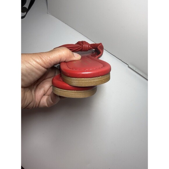 Kate Spade Marcella Leather Knotted Slip On Sandal In Red Sz 6 New - Picture 6 of 9